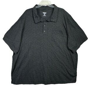King Size Men's 6XL Tall Dark Gray Polo Shirt short sleeves geometric swirl